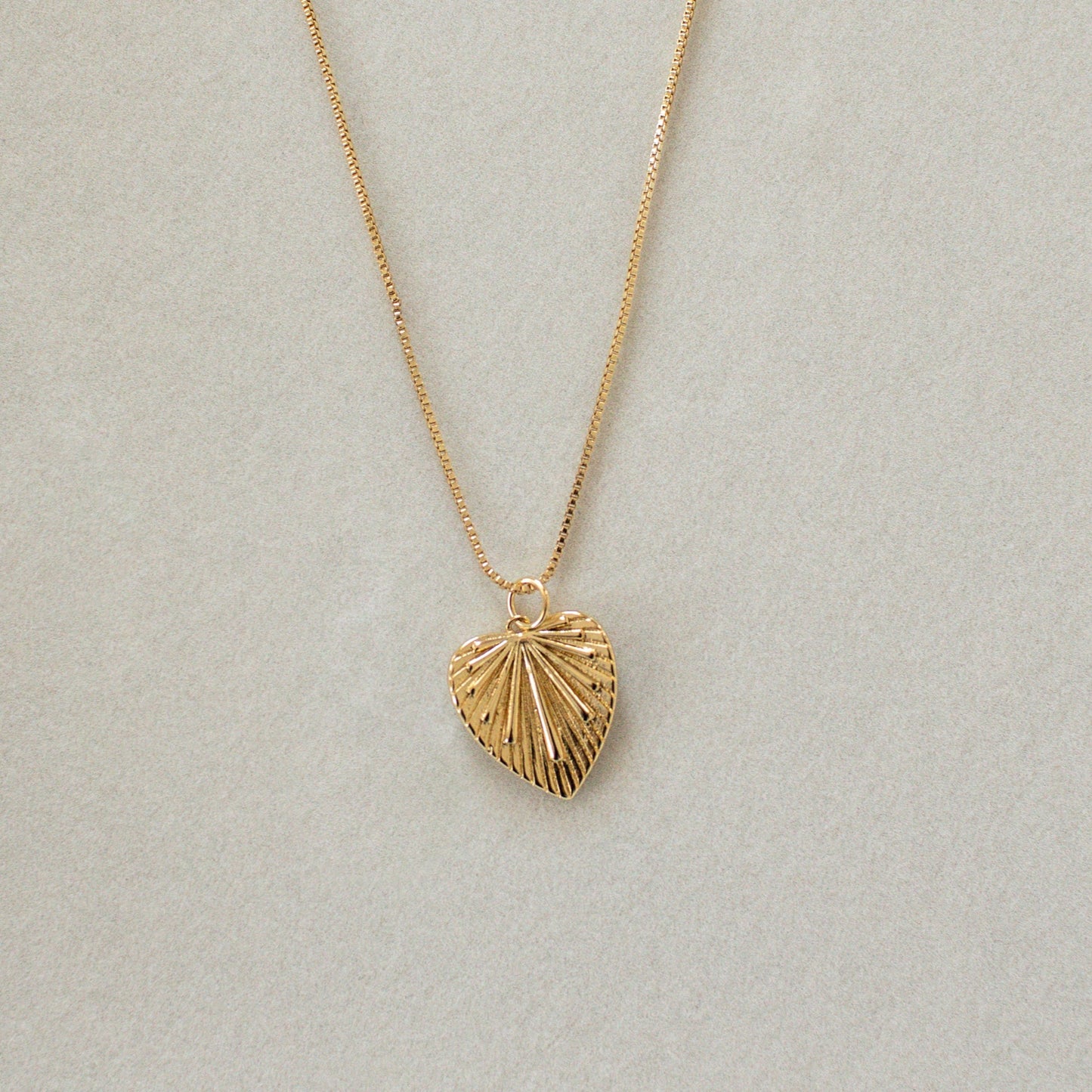 18K Gold Filled Heart Pendant on a Box Chain
