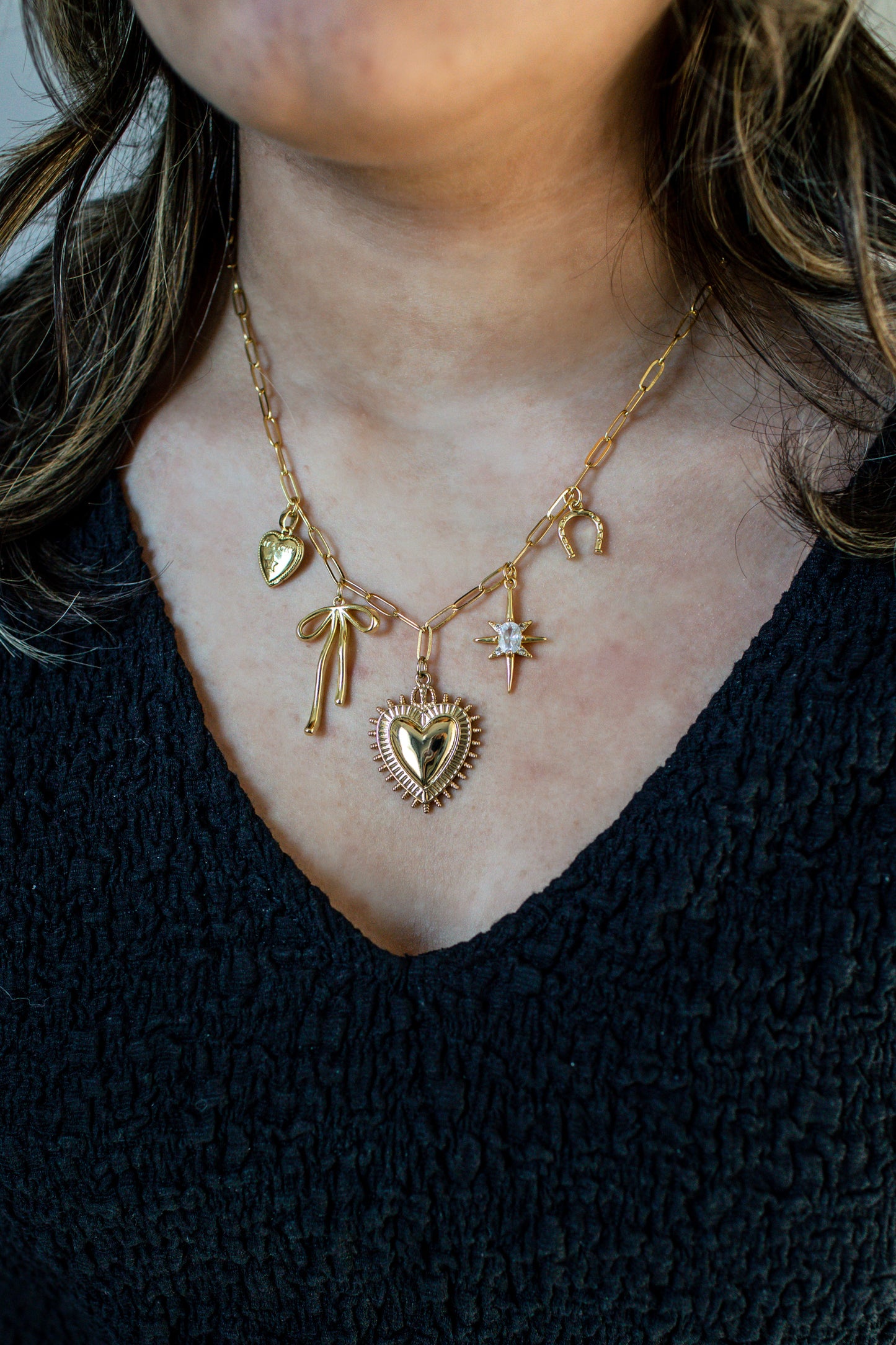 18K Gold Filled Heart Charm Necklace