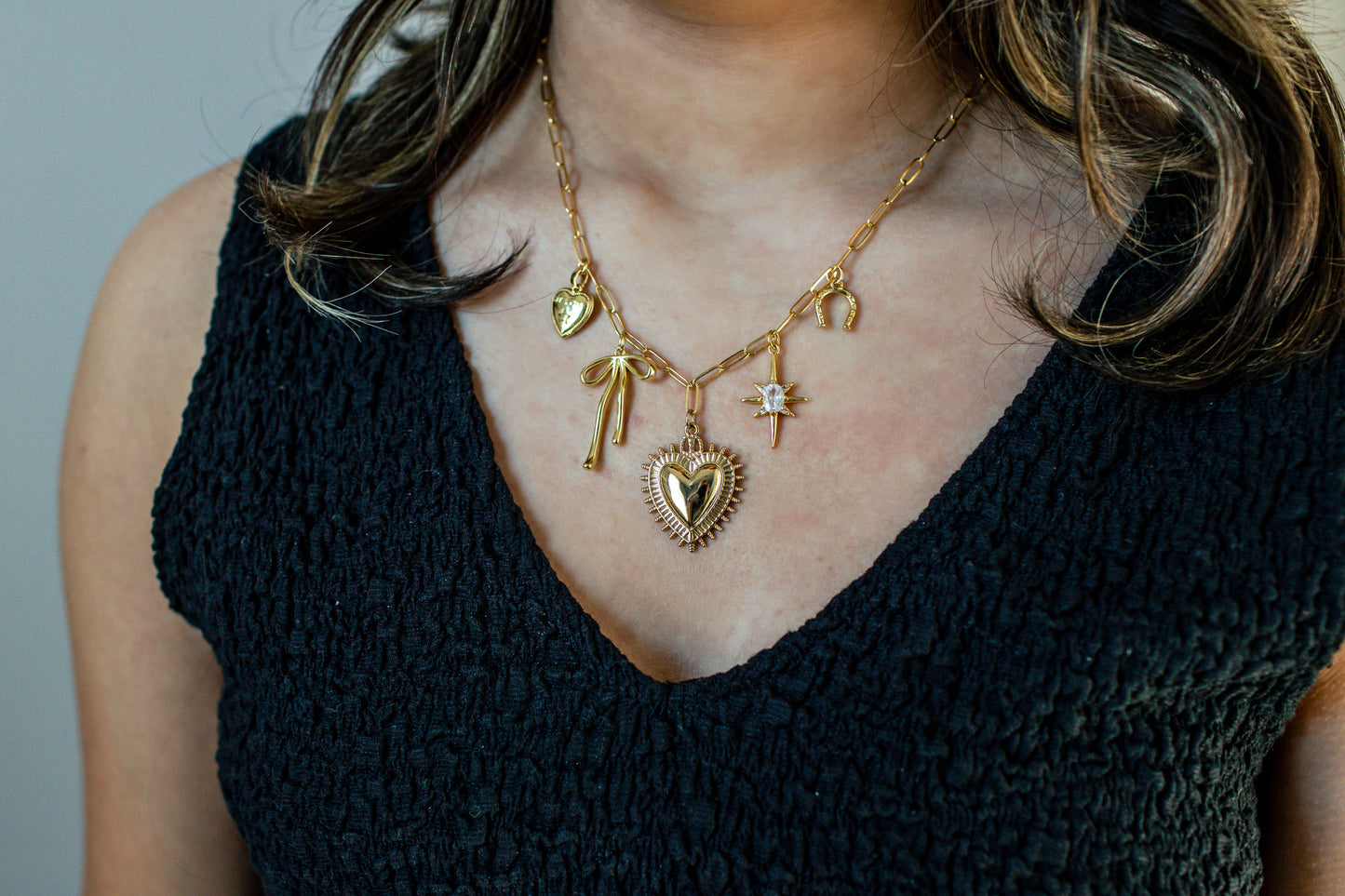 18K Gold Filled Heart Charm Necklace