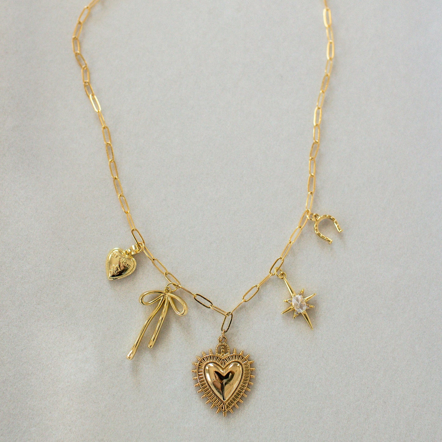 18K Gold Filled Heart Charm Necklace