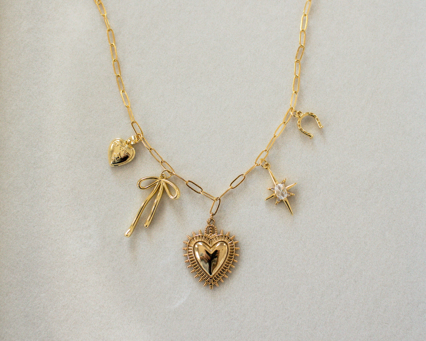 18K Gold Filled Heart Charm Necklace