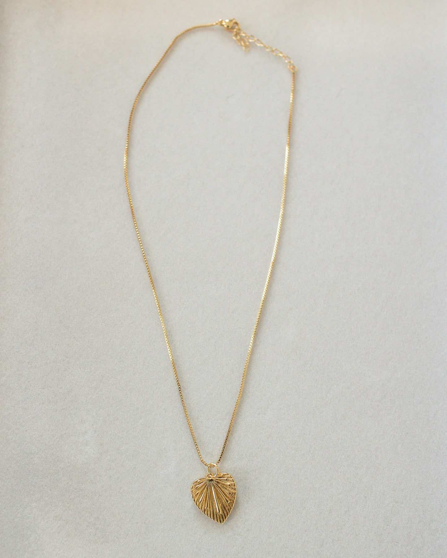 18K Gold Filled Heart Pendant on a Box Chain