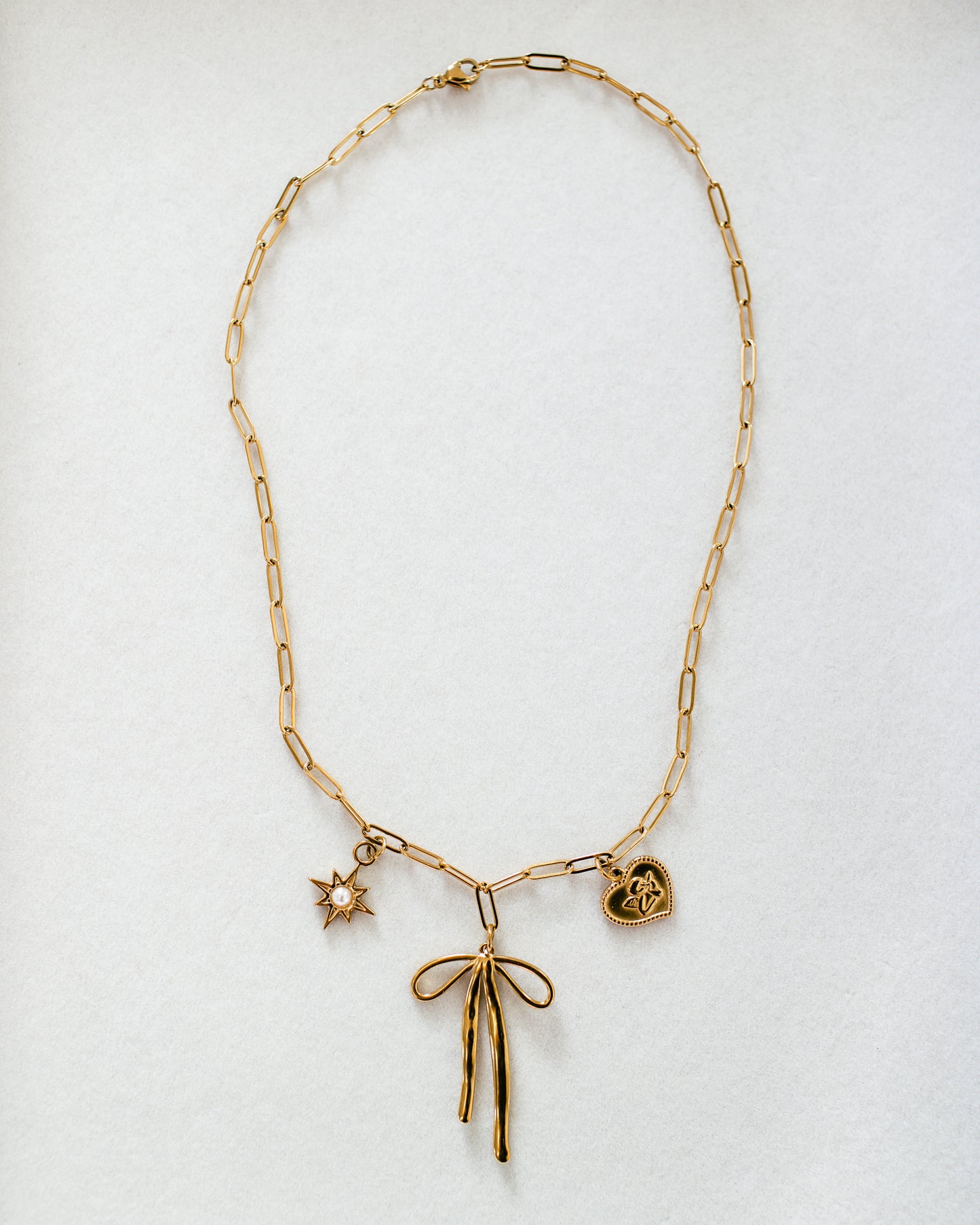 18K Gold Plated Stainless Steel Charm Necklace