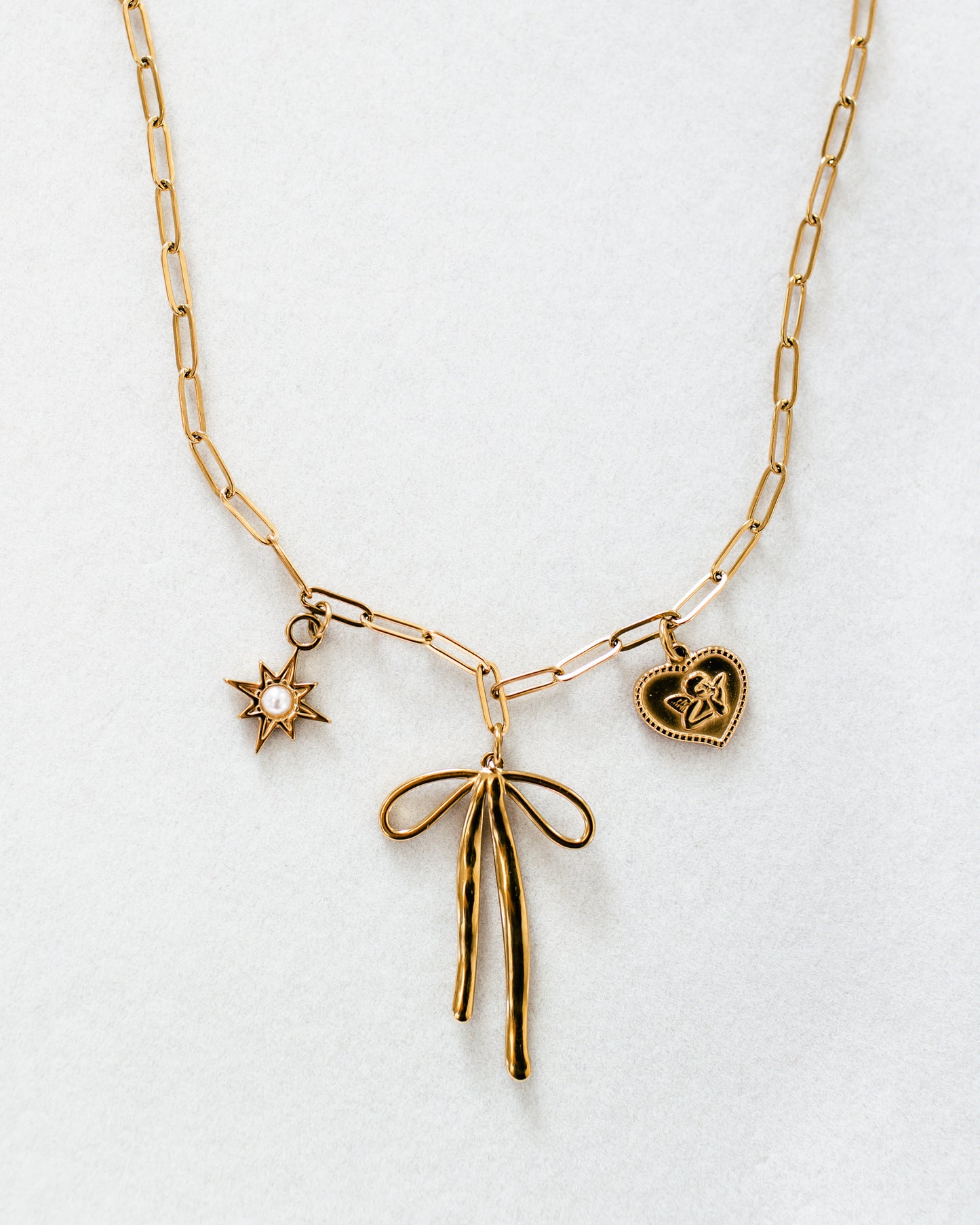 18K Gold Plated Stainless Steel Charm Necklace
