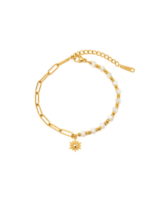 18K Gold Plated Stainless Steel Beaded Bracelet