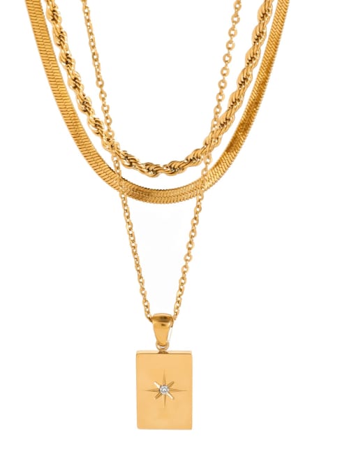 18K Gold Plated Stainless Steel Multi-Strand Necklace