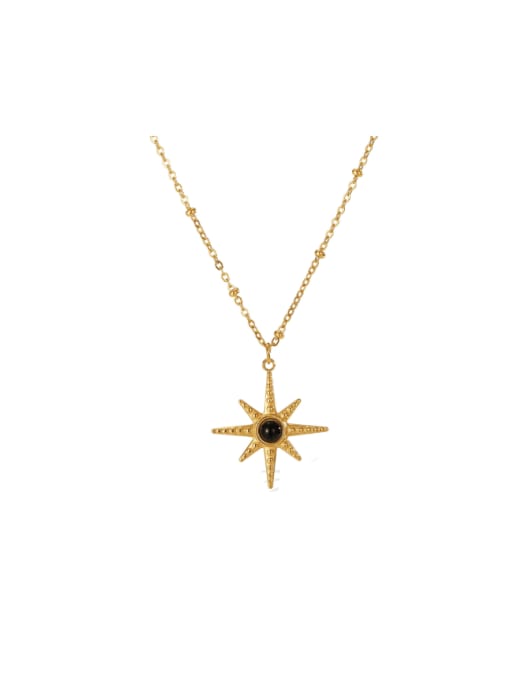 18K Gold Plated Stainless Steel Vintage Inspired Star Pendant Necklace