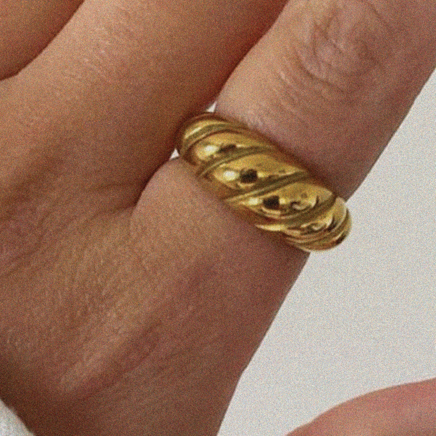 18K Gold Plated Stainless Steel Croissant Ring