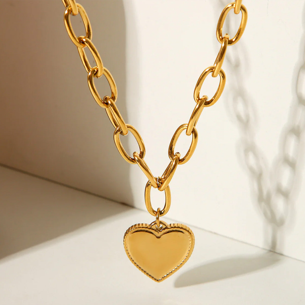 💧18K Gold Plated Stainless Steel - Chain Heart Necklace