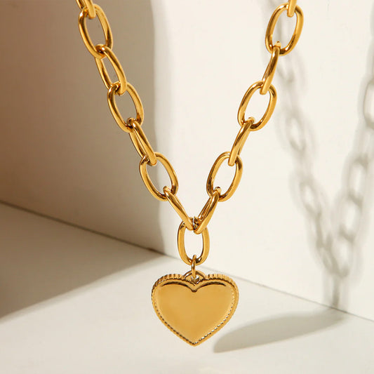 💧18K Gold Plated Stainless Steel - Chain Heart Necklace