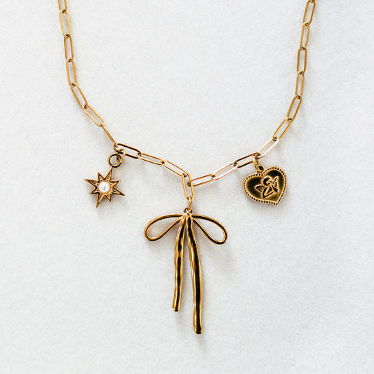 💧18K Gold Plated PVD Stainless Steel Love Charm Necklace