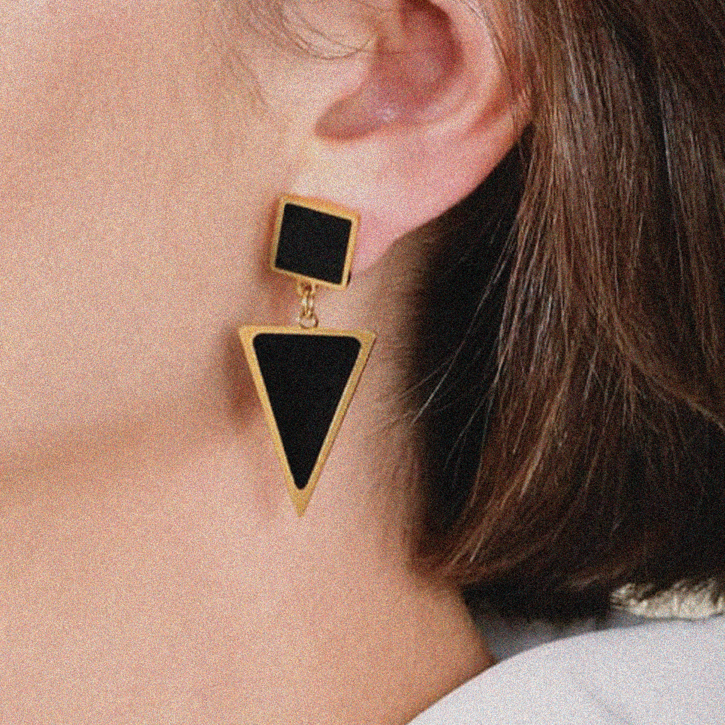 18K Gold Plated Stainless Steel Acrylic Drop Earrings